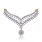 Diamond Necklace with Tall Matching Earrings